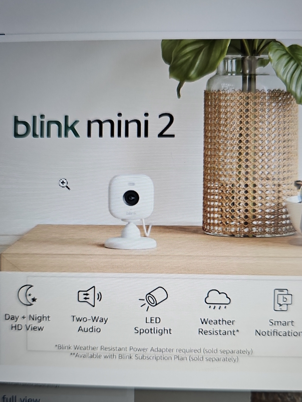 NIB Blink Mini 2 Indoor Outdoor Security Camera 2 Way Audio Spotlight White